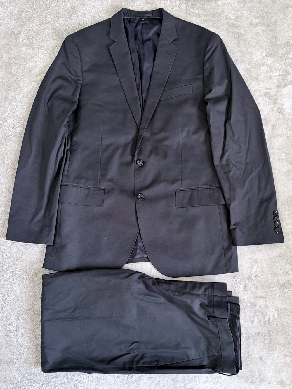 J Crew Ludlow 2 Pc Suit Men’s 40R Cotton Tessuti Carpini Pants 34x32 Black